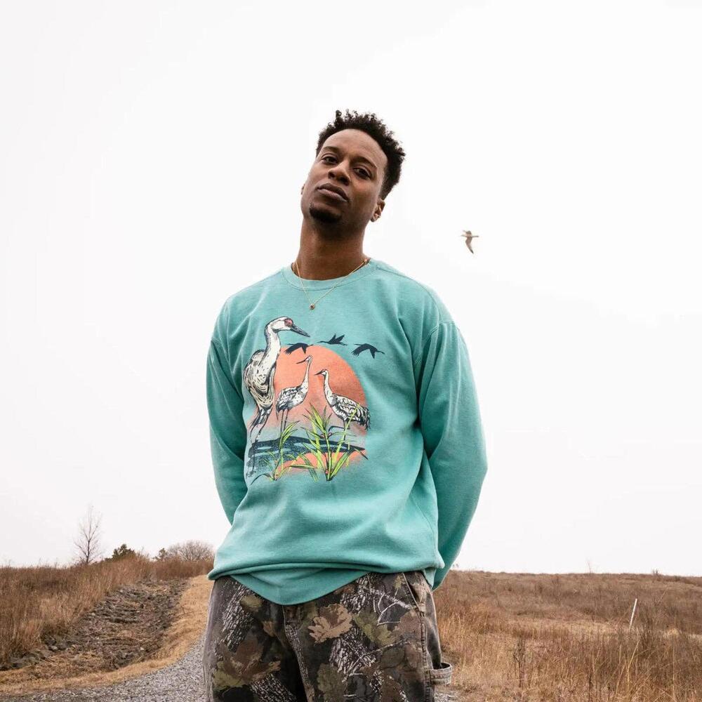 Retro style Crewneck * Sandhill Crane Vibrant Sweatshirt - Picture 3 of 5